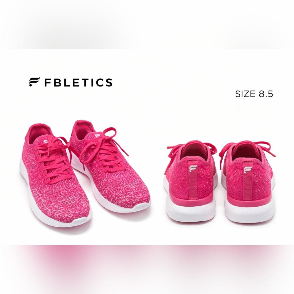 Fabletics Women's Hot Pink Knit Lace-Up Athletic Sneakers Size 8.5